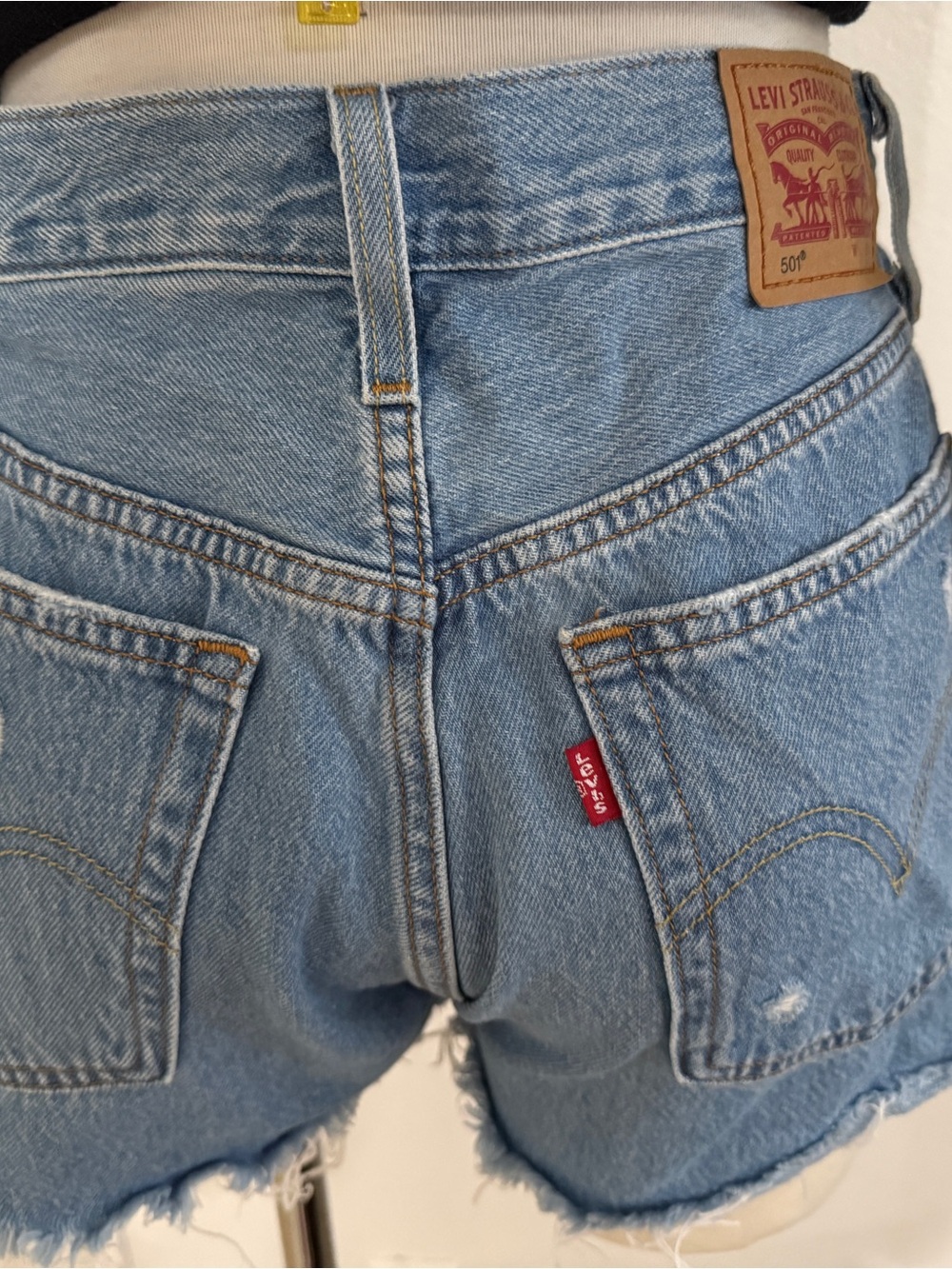 Levi's Blue Denim 501 Jeans with Leather Patch